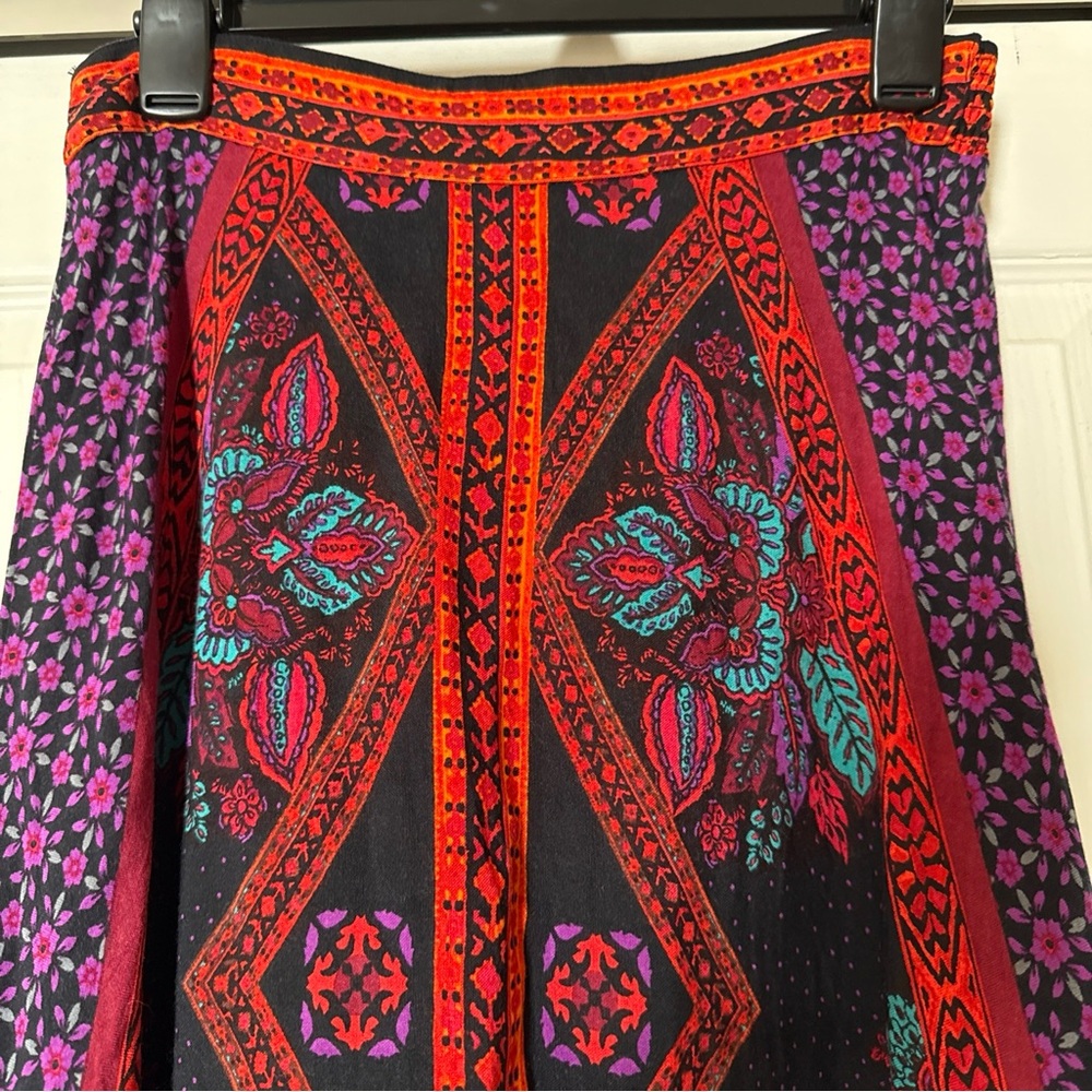 Context Lord & Taylor Handkerchief Hem Skirt S rayon lined vivid fall colors